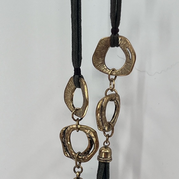 Coldwater Creek corded Statement necklace with natural stones Vintage - Picture 8 of 13